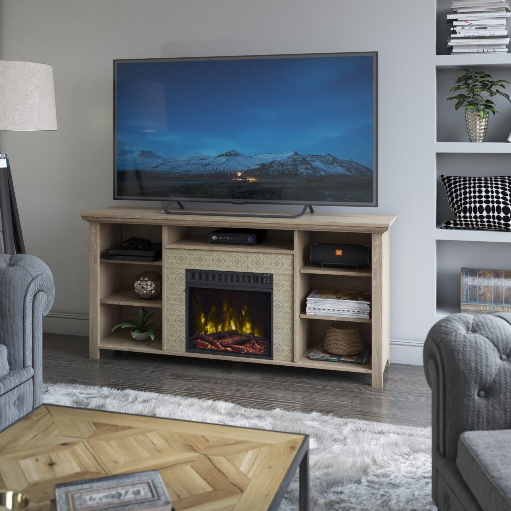 tv stand with electric fireplace